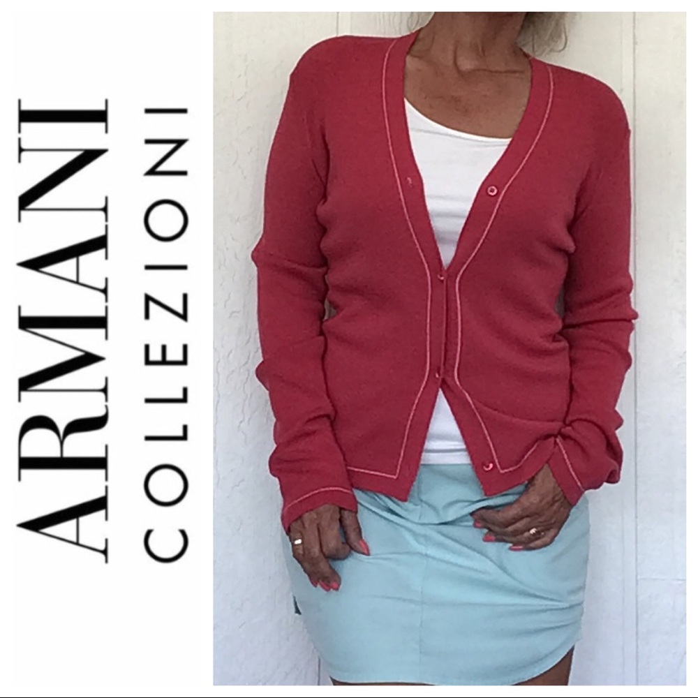 GIORGIO ARMANI COLLEZIONI CASHMERE AND WOOL CARDIGAN SWEATER NWT SIZ…